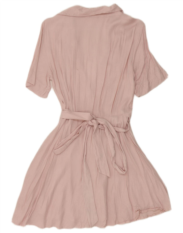 Zara Kvinde slå-om-kjole UK 10 Small Pink Viscose