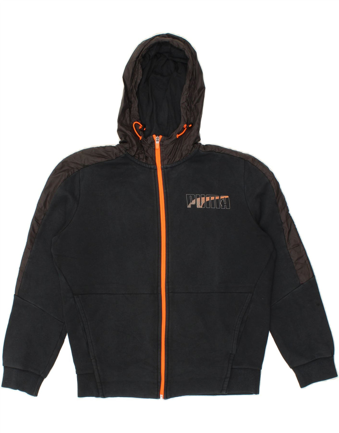 PUMA Mens Zip Hoodie Sweater Small Black Cotton Vintage Puma and Second-Hand Puma from Messina Hembry 