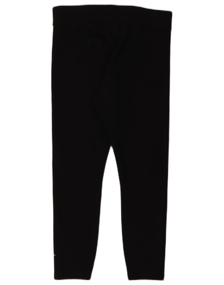 NIKE Dame Leggings UK 14 Stor sort bomuld