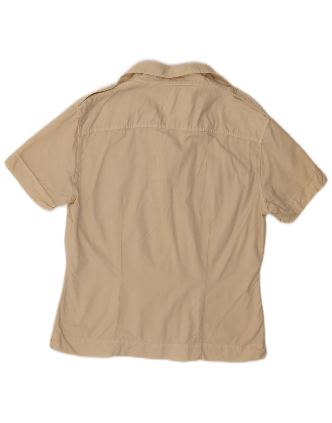 Benetton kortærmet skjorte til kvinder UK 12 Medium Beige Bomuld