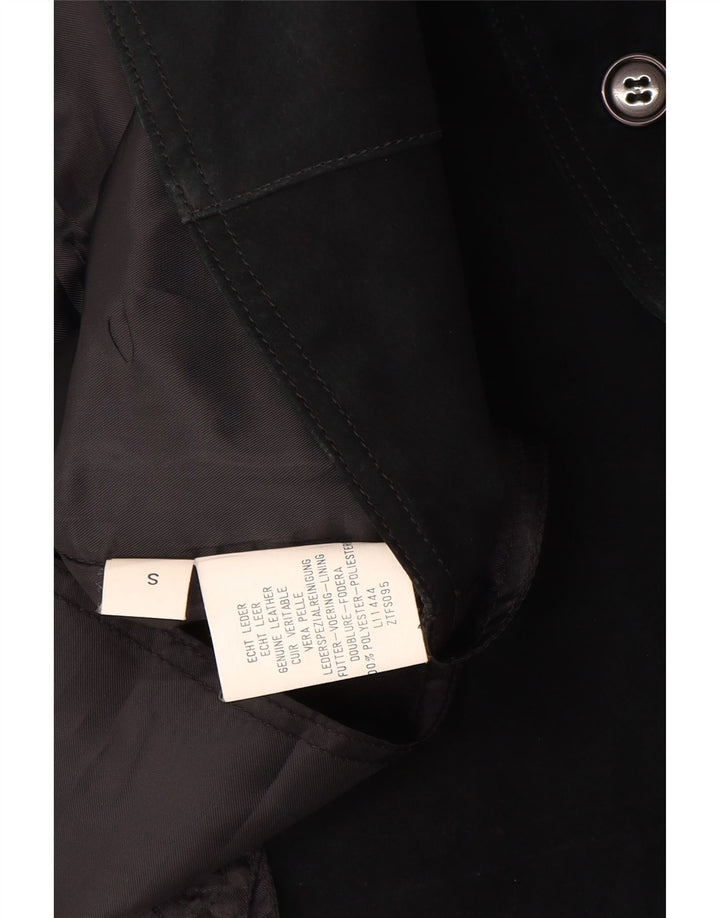 Vintage dame ruskind vest UK 10 lille sort læder