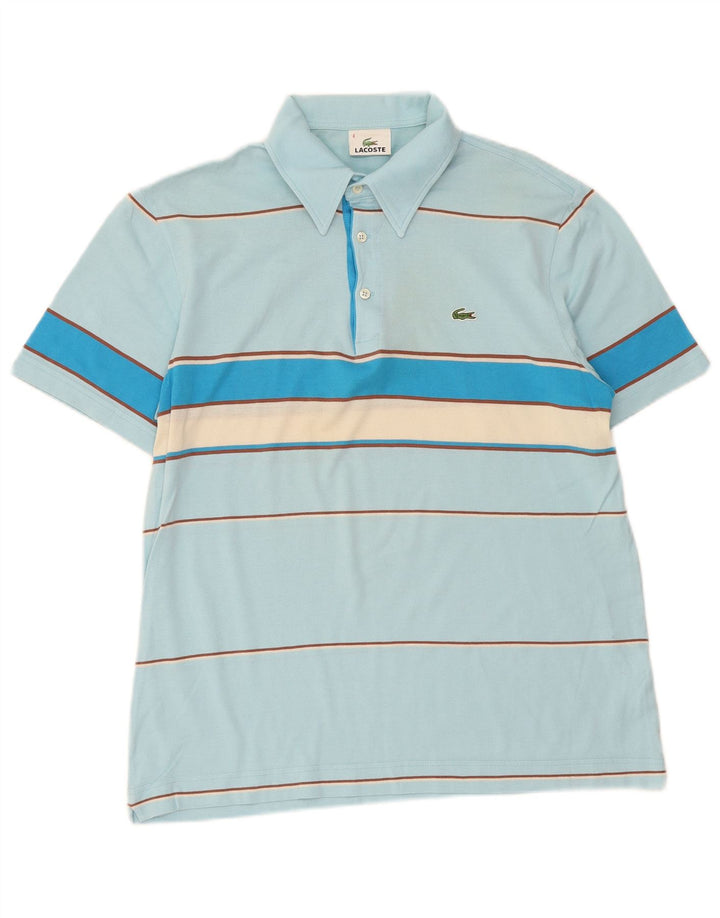 Lacoste herre poloskjorte str. 4 Medium blå stribet bomuld