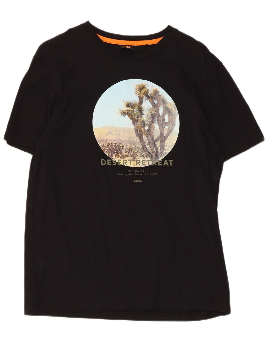 Hugo Boss Herre grafisk T-shirt Top Medium Sort Bomuld
