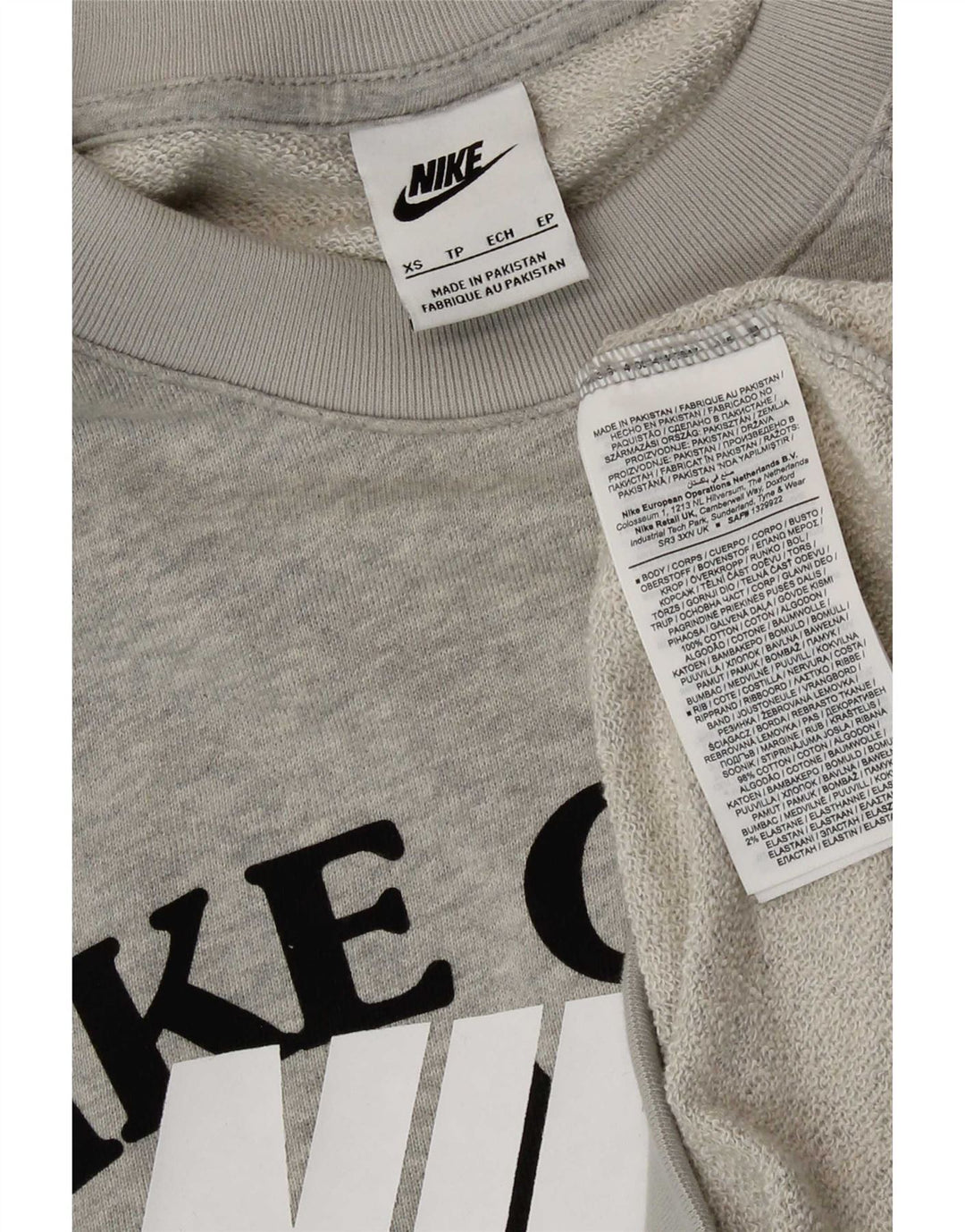 Nike grafisk sweatshirt til mænd XS Grå bomuld