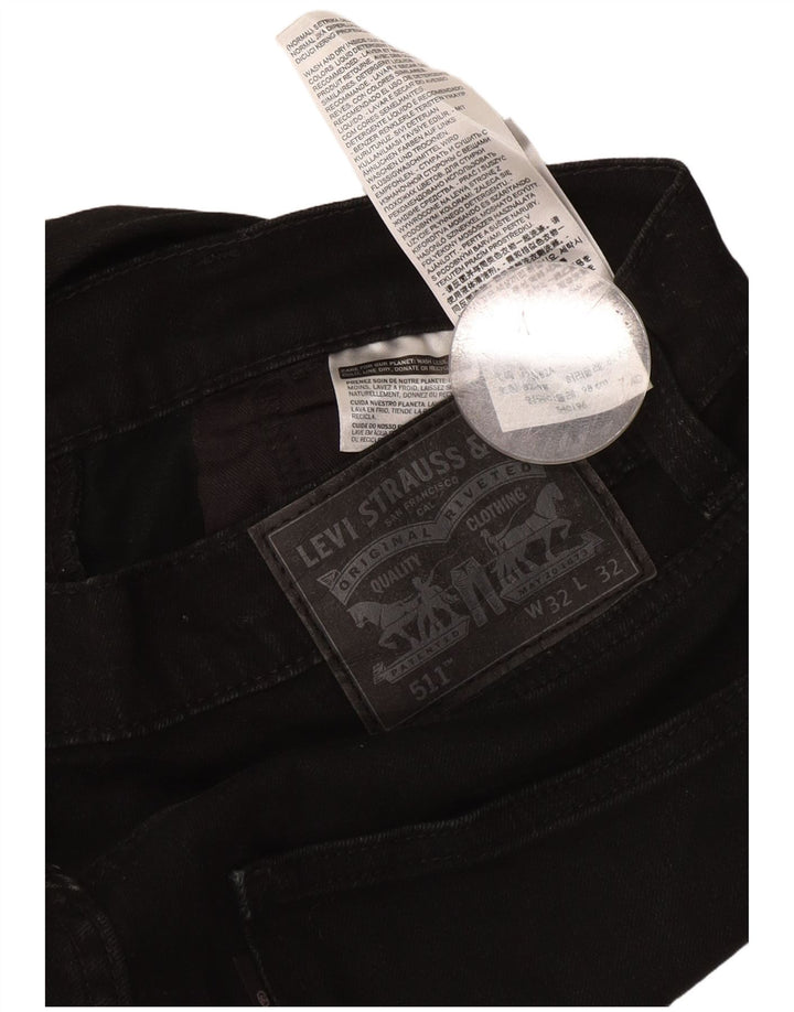 Levi's Herre 511 Slim Jeans W32 L32 Sort Bomuld