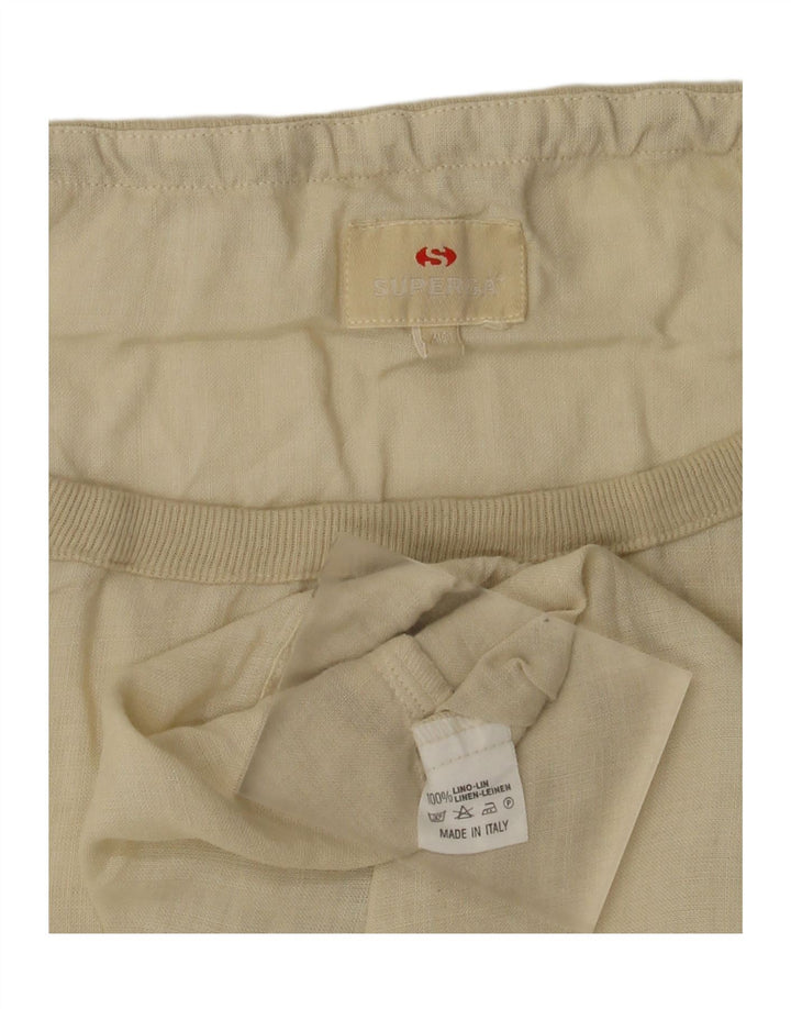 Superga Dame ærmeløs bluse Top IT 48 XL Beige hør
