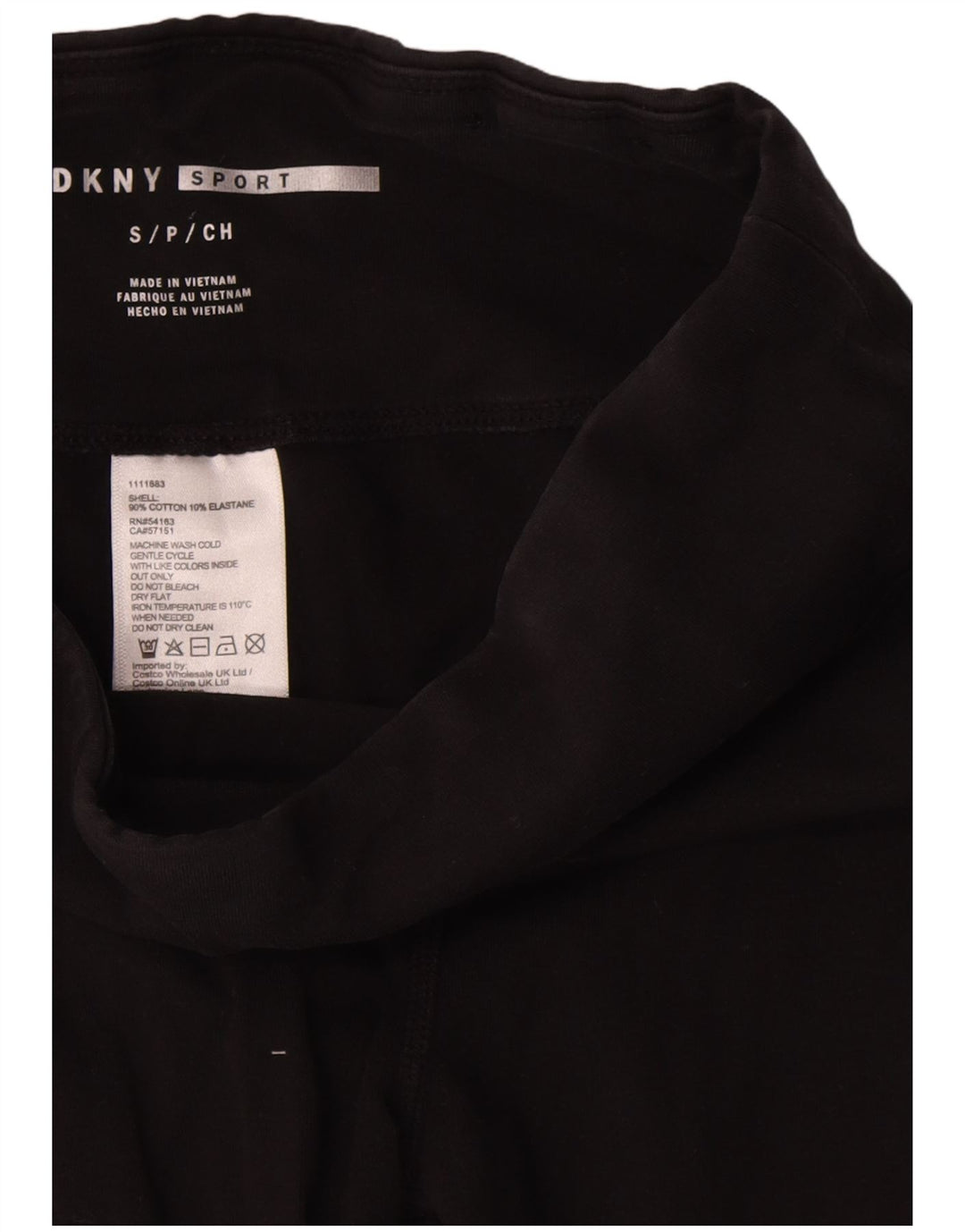 Dkny Womens Crop Graphic Leggings UK 8 Small Black Bomuld