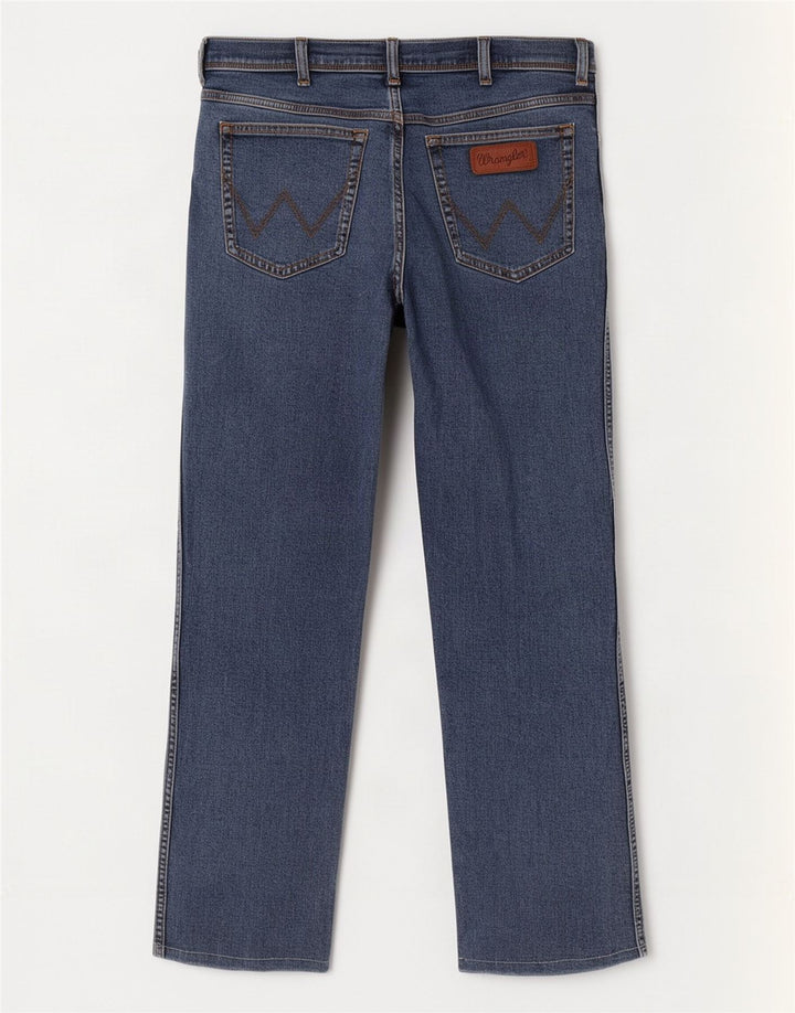 Wrangler Herre Texas Straight Jeans W36 L29 Blå Bomuld