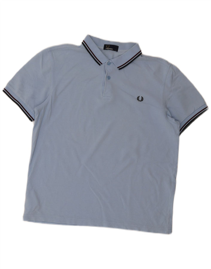 Fred Perry herre poloskjorte stor blå stribet bomuld