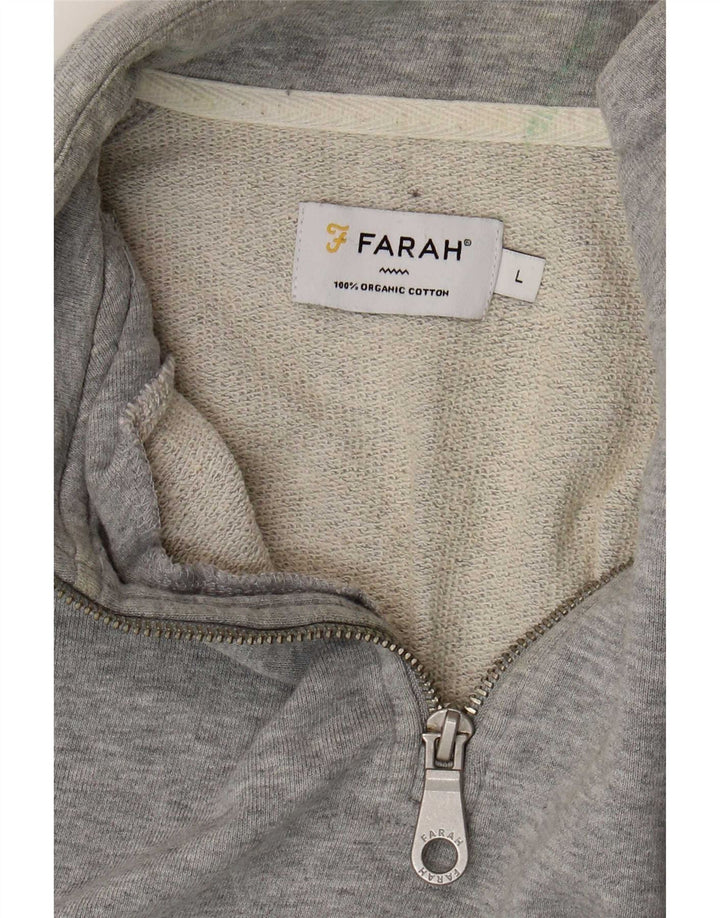 Farah Sweatshirt med lynlås til kvinder DK 16 Stor grå bomuld