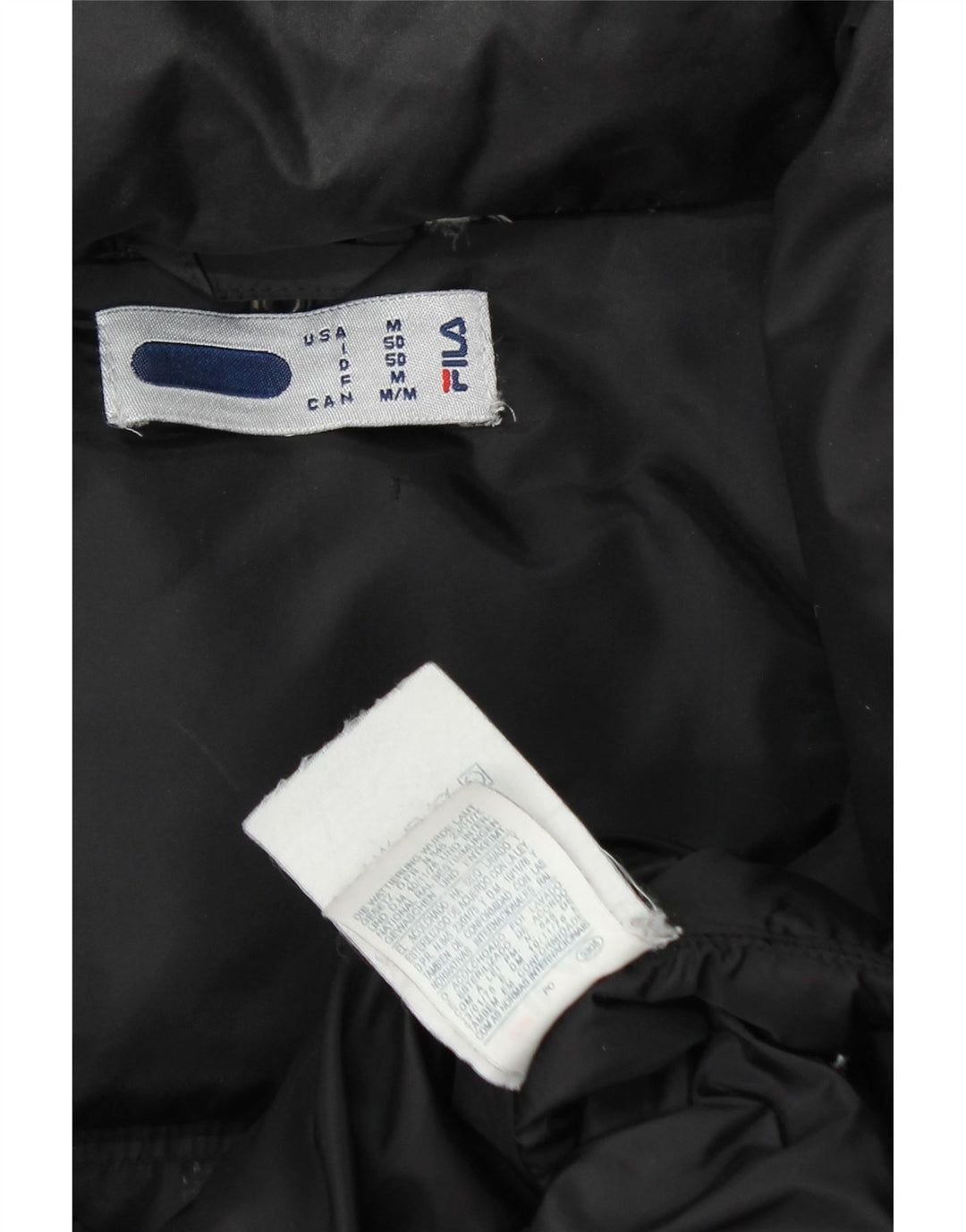 FILA Herre hættepolstret jakke UK 38 Medium Sort Nylon