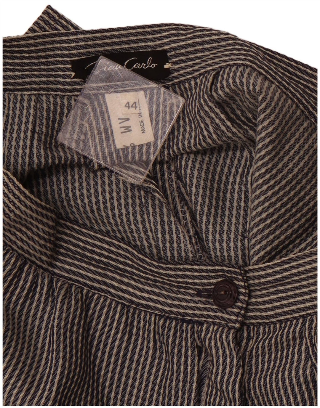 VINTAGE højtaljede bermudashorts til kvinder IT 44 Medium W26 Gråstribet