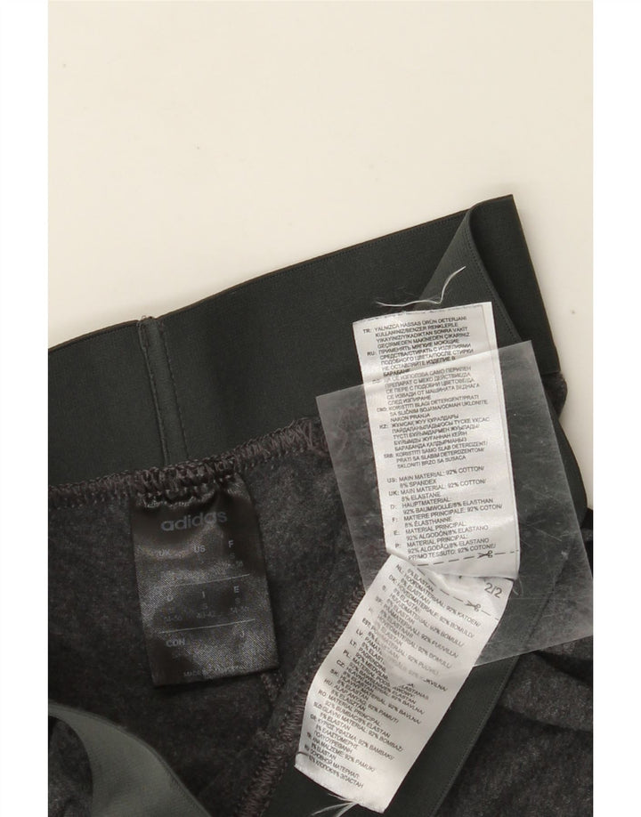 ADIDAS Dame Leggings UK 8 Små Grå Bomuld