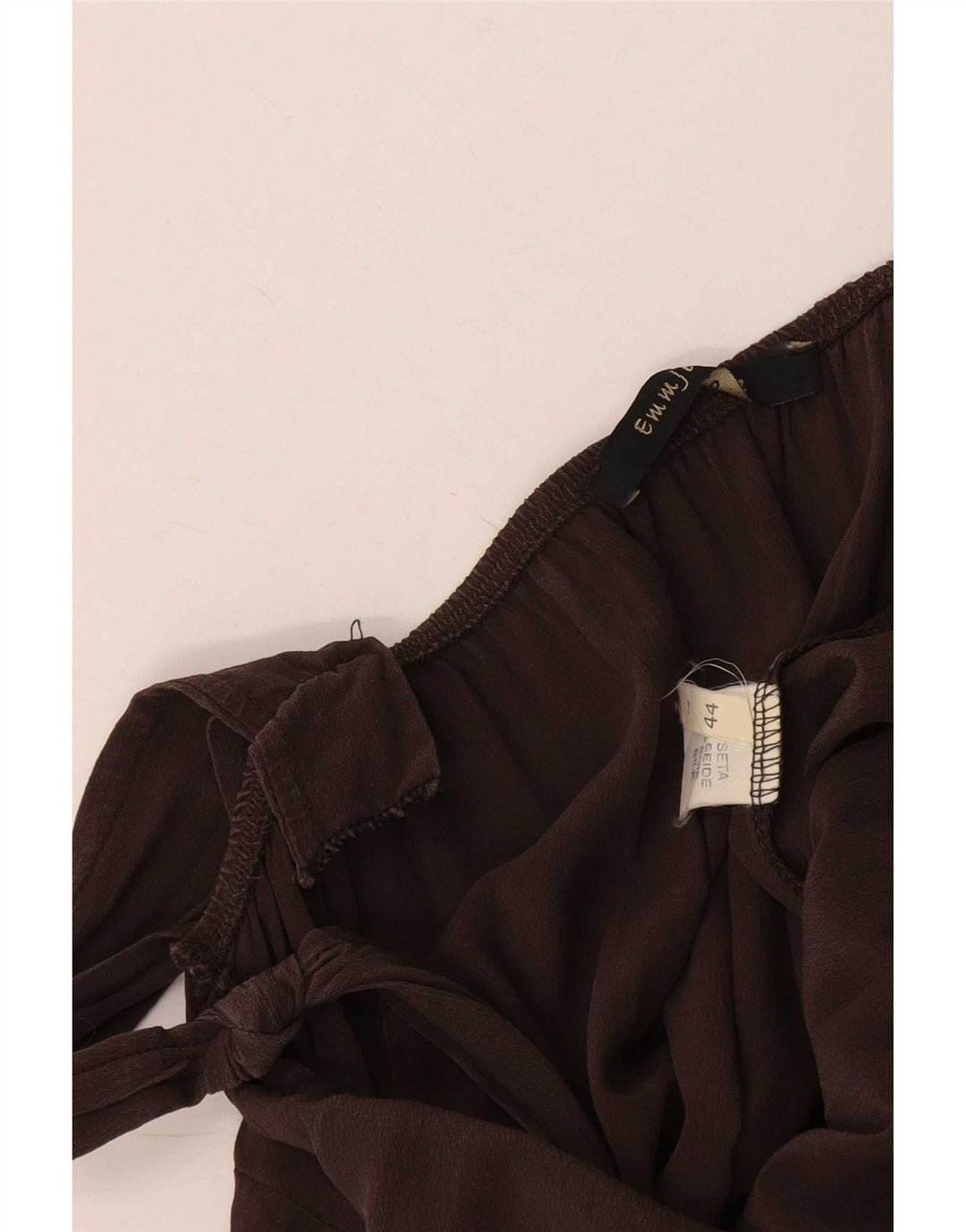 Vintage Dame Ærmeløs Jumpsuit IT 44 Medium Brun Silke