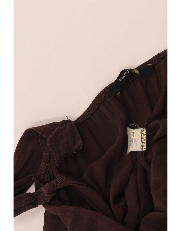 Vintage Dame Ærmeløs Jumpsuit IT 44 Medium Brun Silke