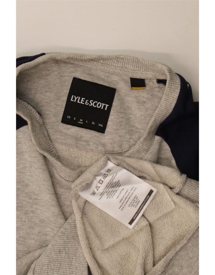 Lyle & Scott Herre sweatshirt Jumper Medium Grå Colourblock Bomuld