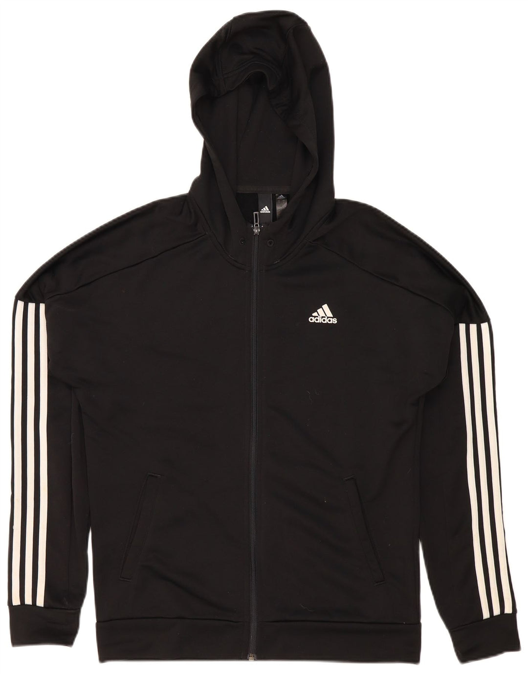 Adidas Hættetrøje med lynlås til mænd mellem sort polyester