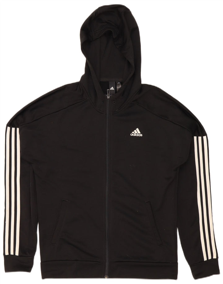 Adidas Hættetrøje med lynlås til mænd mellem sort polyester
