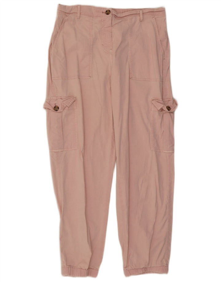 Marks & Spencer Dame Crop Cargo Bukser UK 12 Medium W30 L26 Pink