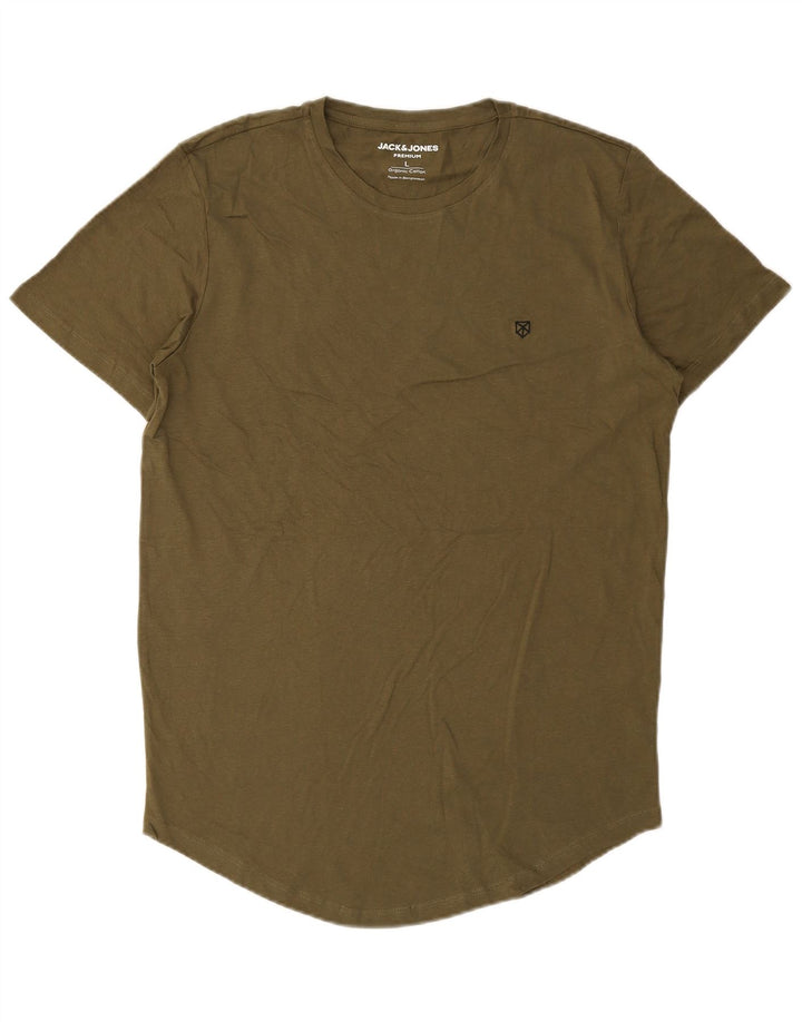 Jack & Jones Herre Premium T-Shirt Top Stor Khaki Bomuld