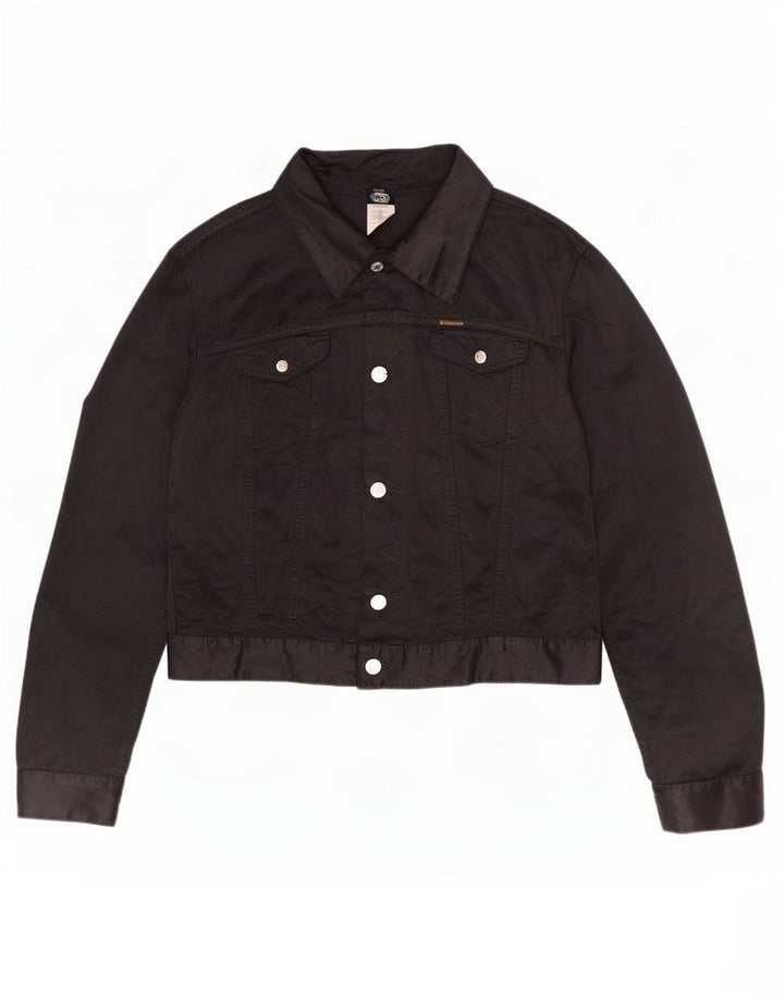 Diesel Dame Utility Jacket UK 18 XL Sort Bomuld