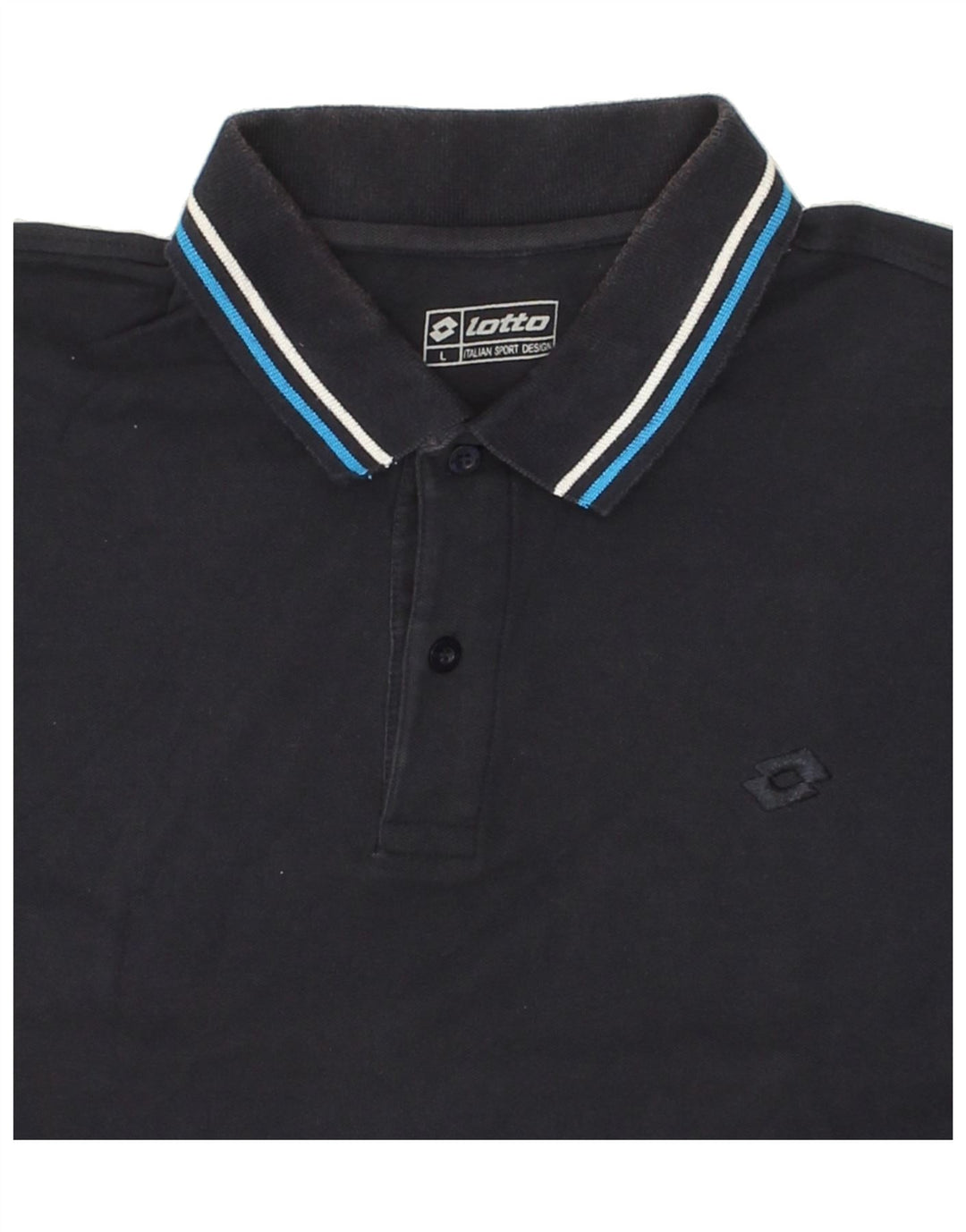 LOTTO Mens Polo Shirt Large Navy Blue Vintage Lotto and Second-Hand Lotto from Messina Hembry 