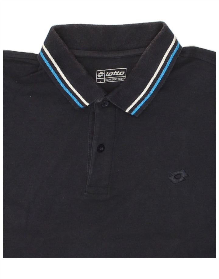 LOTTO Mens Polo Shirt Large Navy Blue Vintage Lotto and Second-Hand Lotto from Messina Hembry 