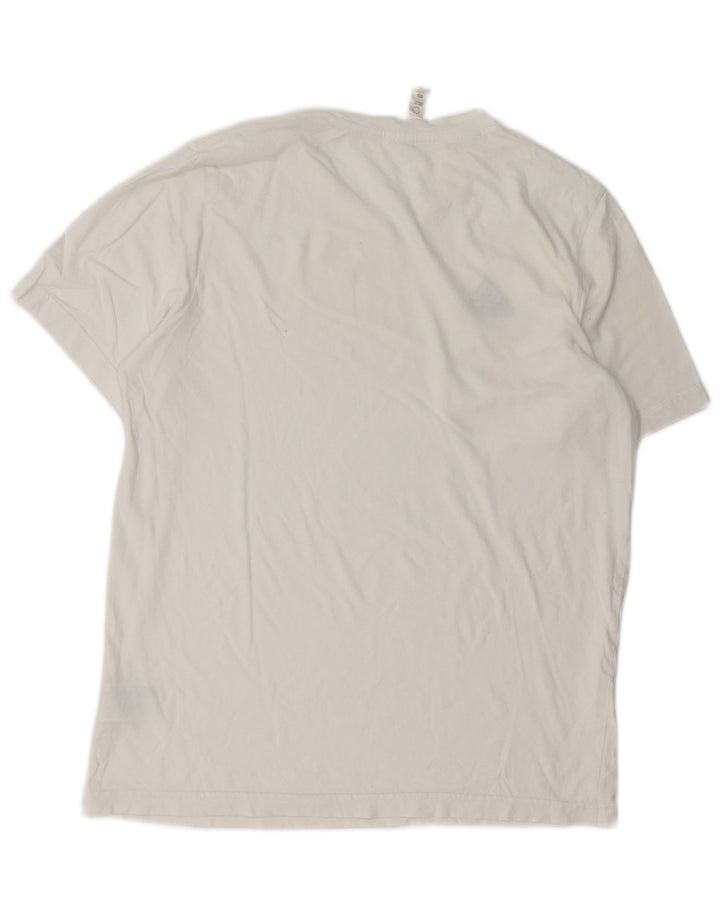 ADIDAS Herre T-Shirt Top Medium Hvid Bomuld