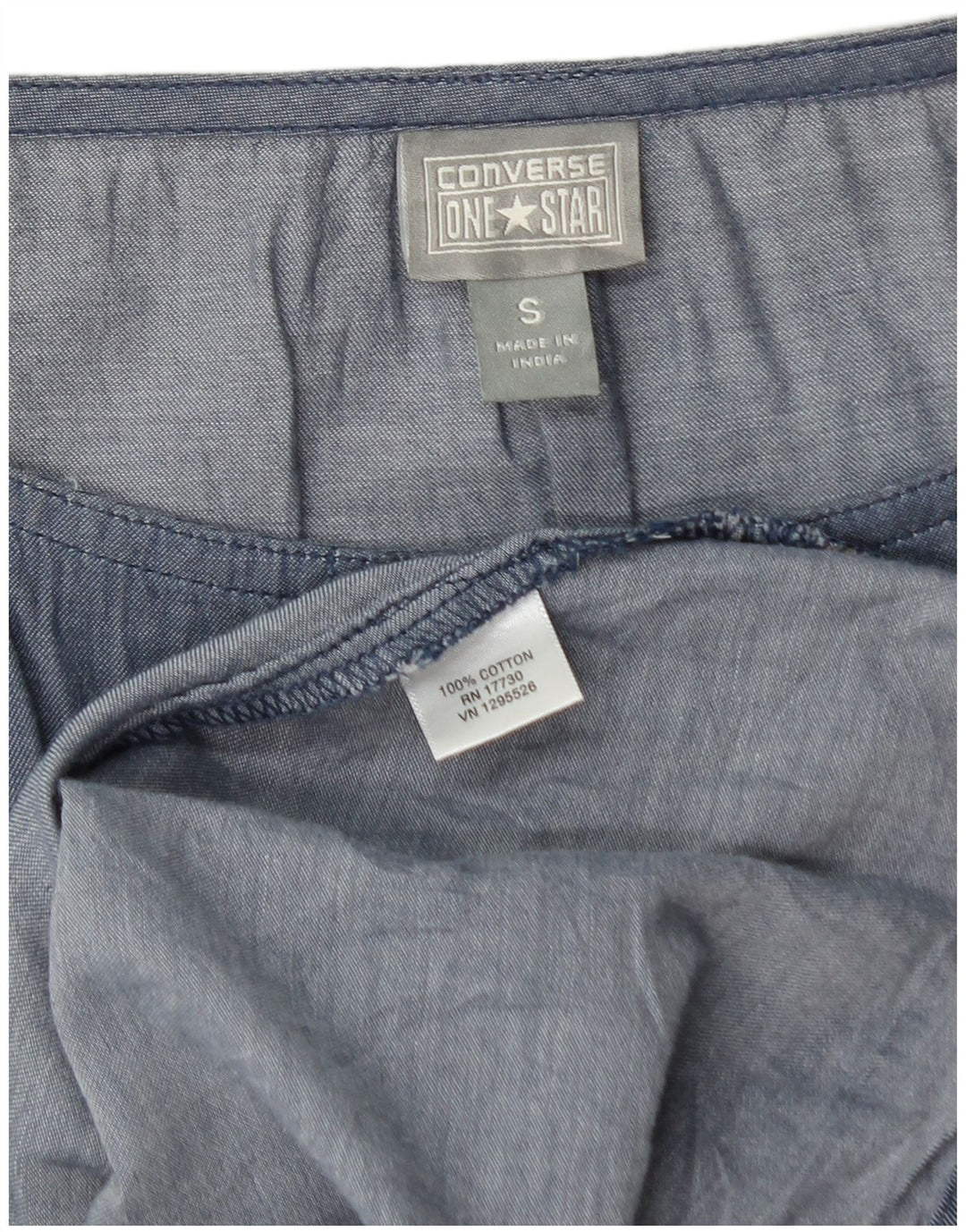 CONVERSE Dame Ærmeløs A-Line Kjole UK 10 Lille Blå Bomuld