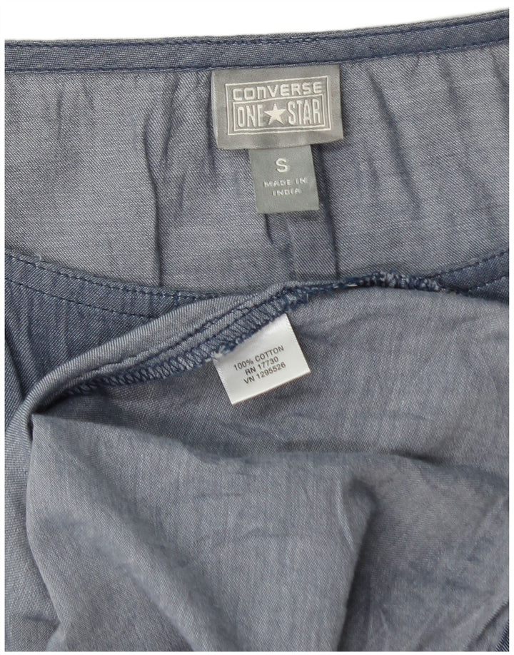 CONVERSE Dame Ærmeløs A-Line Kjole UK 10 Lille Blå Bomuld