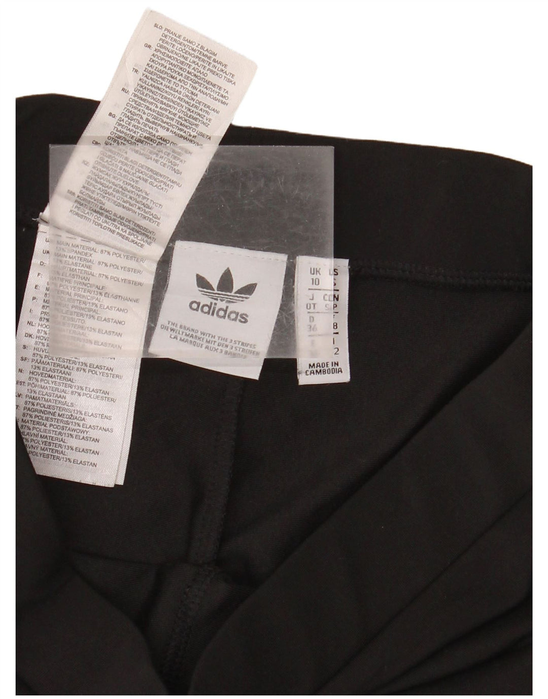 ADIDAS Grafiske Leggings til kvinder UK 10 Lille sort polyester