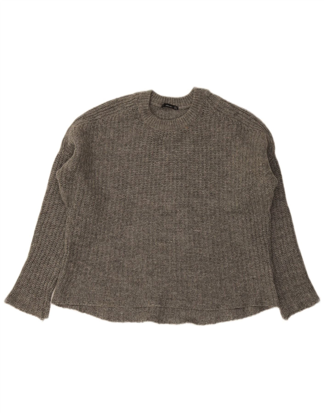 Zara Dame Oversized Crew Neck sweater UK 14 Medium Grey