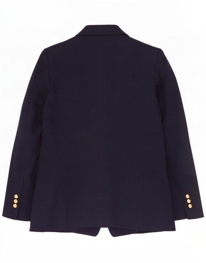 Zara Dame Dobbeltradet Blazer Jacket UK 14 Medium Navy Blue