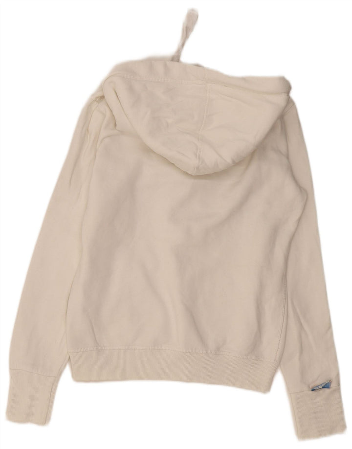 SUPERDRY Grafisk hættetrøje til kvinder UK 10 Lille hvid bomuld