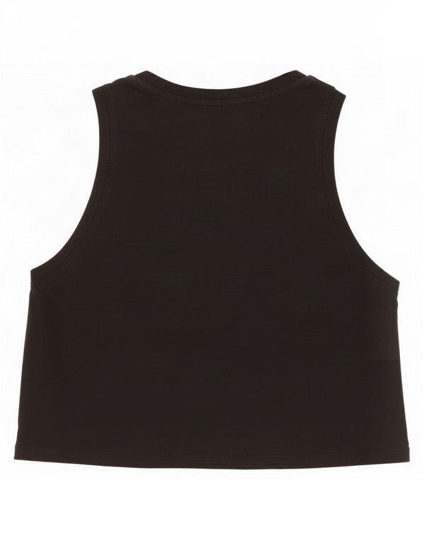 Levi's Womens Crop Grafisk Vest Top UK 12 Medium Sort Bomuld