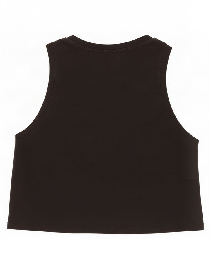 Levi's Womens Crop Grafisk Vest Top UK 12 Medium Sort Bomuld