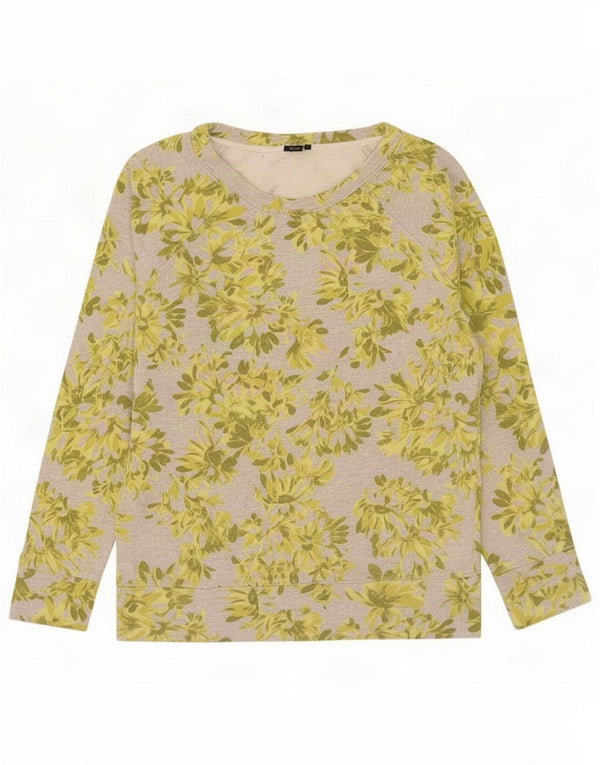 J. Crew Womens Oversized Sweatshirt Jumper UK 2 2XS Grey Floral