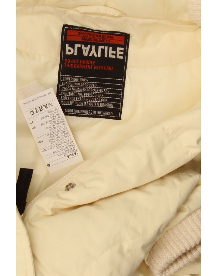 Playlife Dame Hætte Polstret Gilet UK 14 Medium Gul Polyester