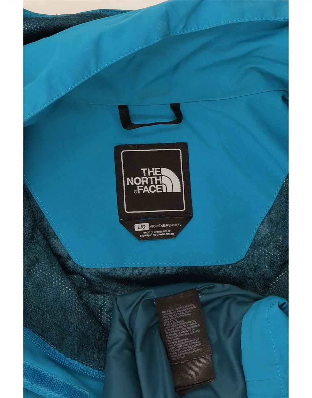 The North Face Regnjakke med hætte til kvinder UK 16 Stor blå polyester