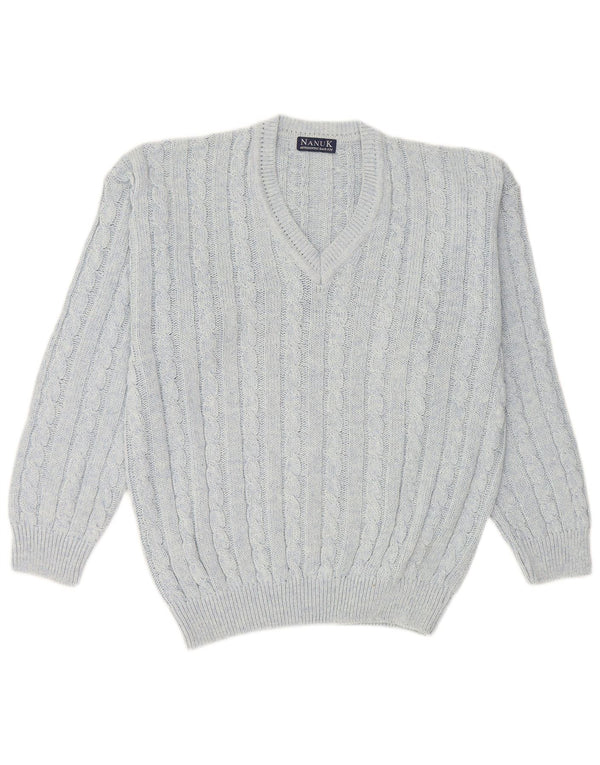 Nanuk Herre V-hals sweater Medium Blå Bomuld