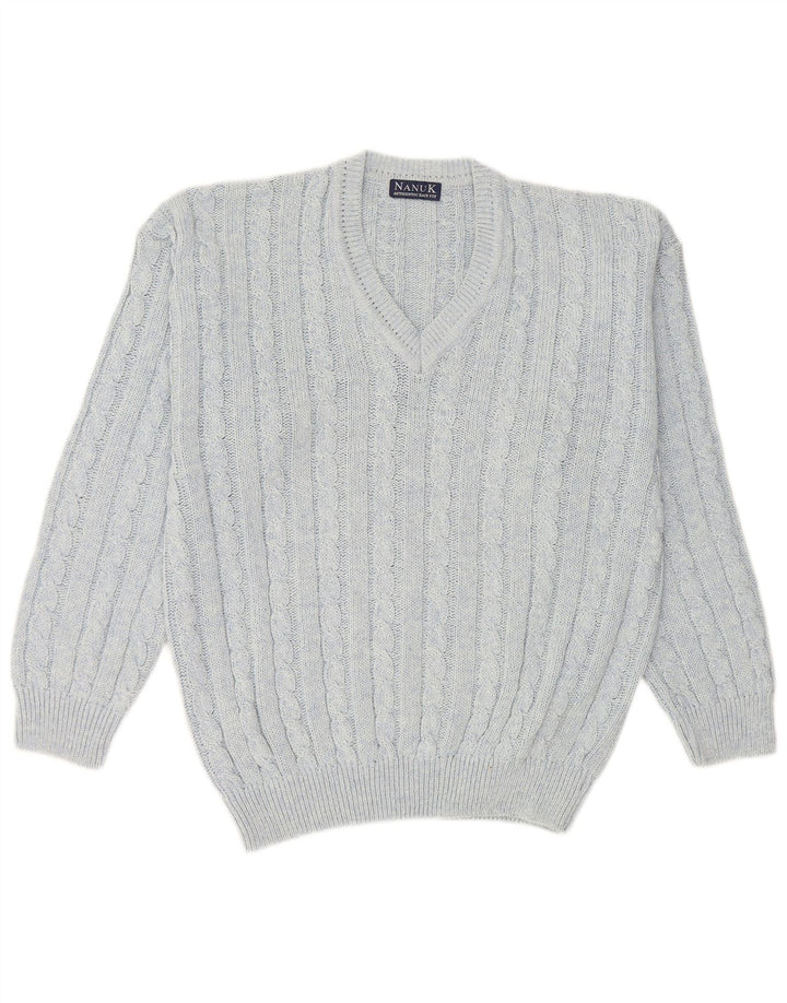 Nanuk Herre V-hals sweater Medium Blå Bomuld