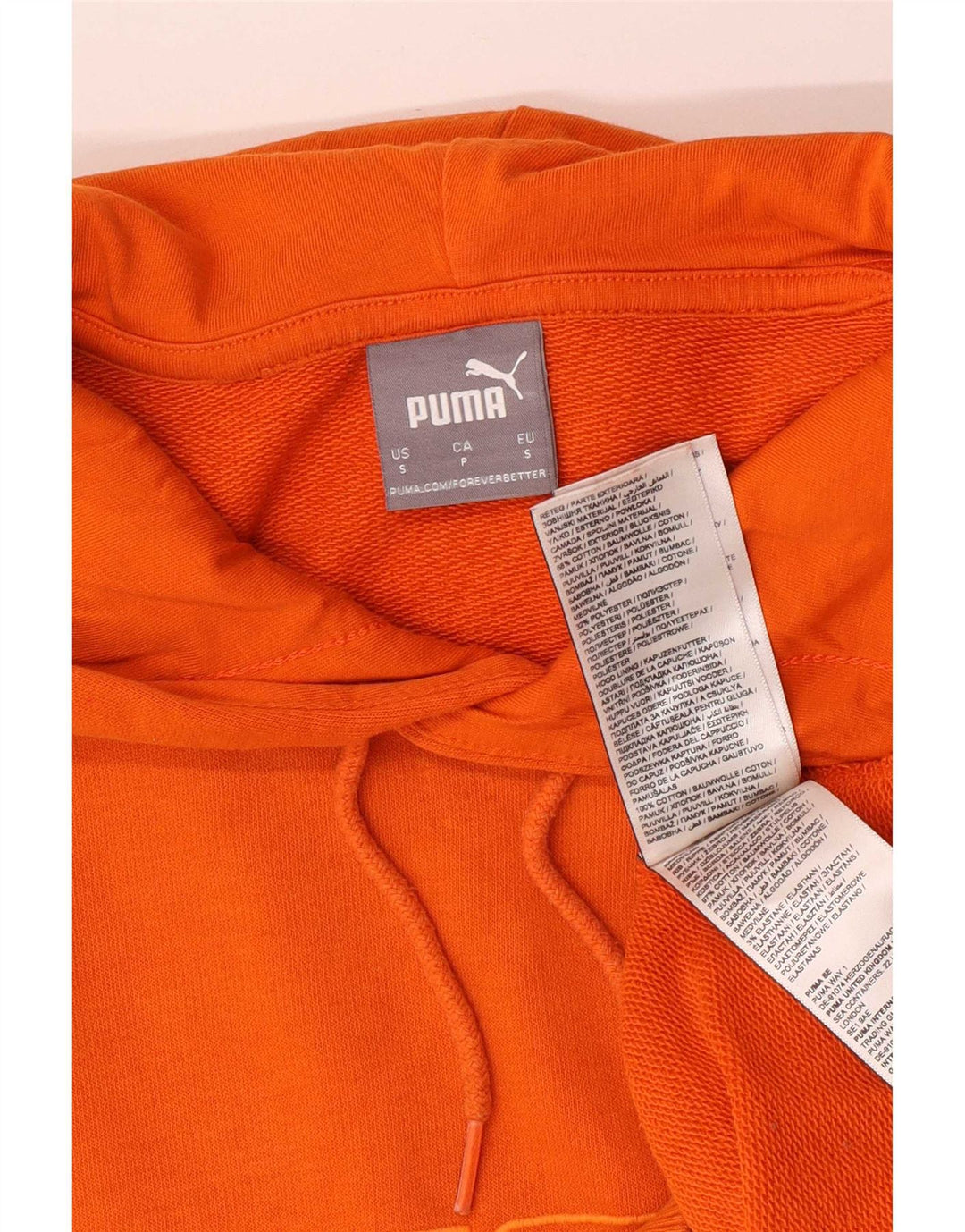 Puma Grafisk hættetrøje til mænd, lille orange bomuld