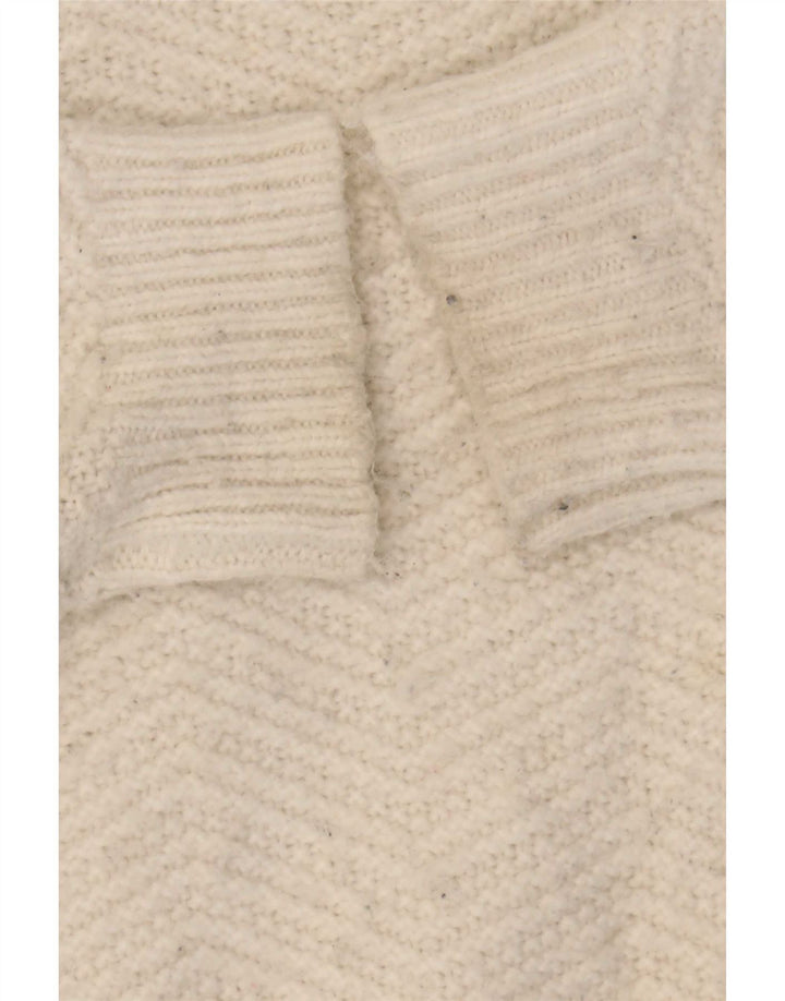 Marks & Spencer Dame Boat Neck Jumper Sweater UK 16 Large White Chevron