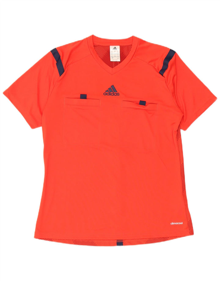 Adidas drenge Climacool T-shirt top 15-16 år stor rød stribet polyester