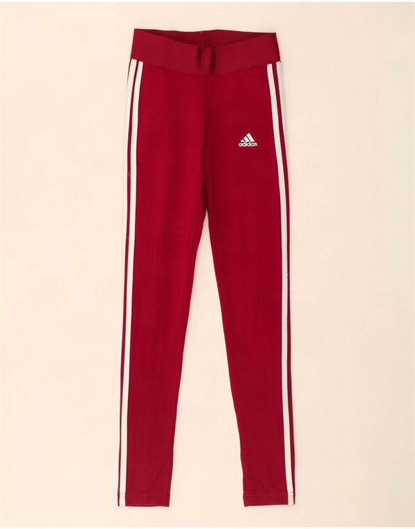 Adidas Dame Leggings UK 4/6 XS Bourgogne bomuld