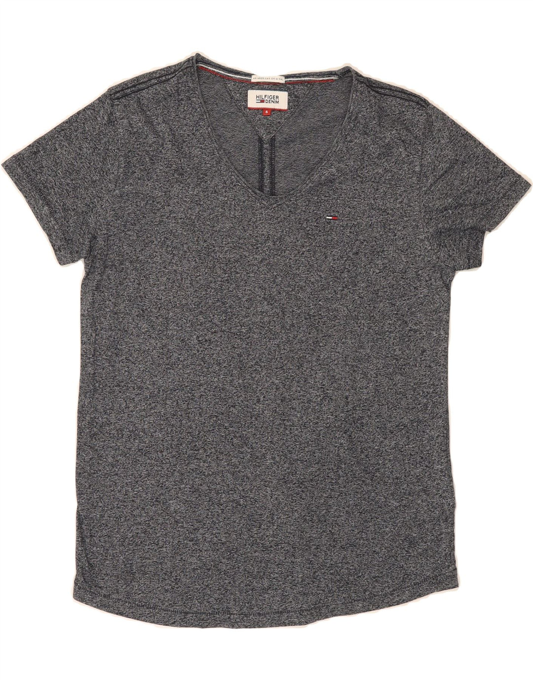 TOMMY HILFIGER Mens T-Shirt Top Small Grey Polyester Vintage Tommy Hilfiger and Second-Hand Tommy Hilfiger from Messina Hembry 