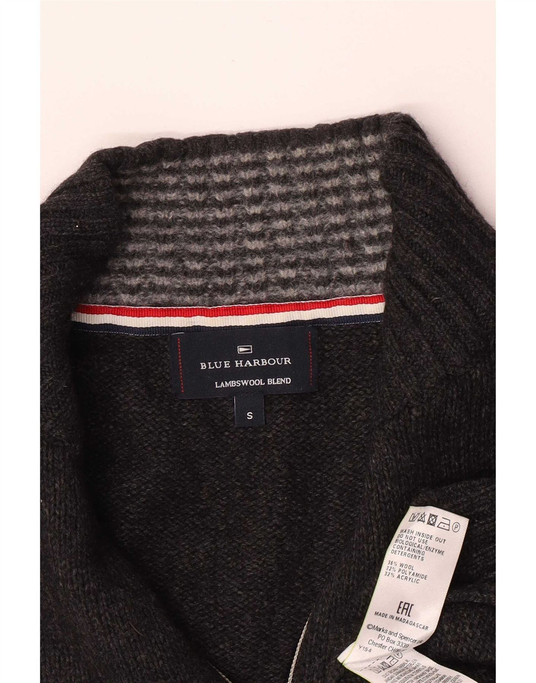 Marks & Spencer Herre Blue Harbor Zip Neck sweater lille grå