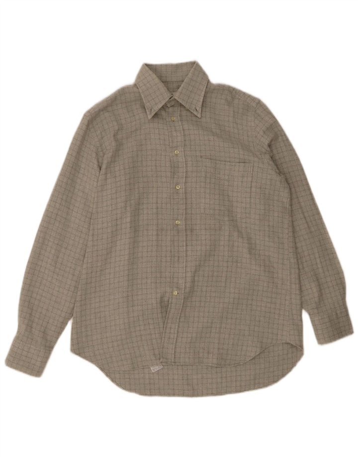Boggi Flanelskjorte herre str. 39 15 1/2 Medium Grey Ternet Bomuld