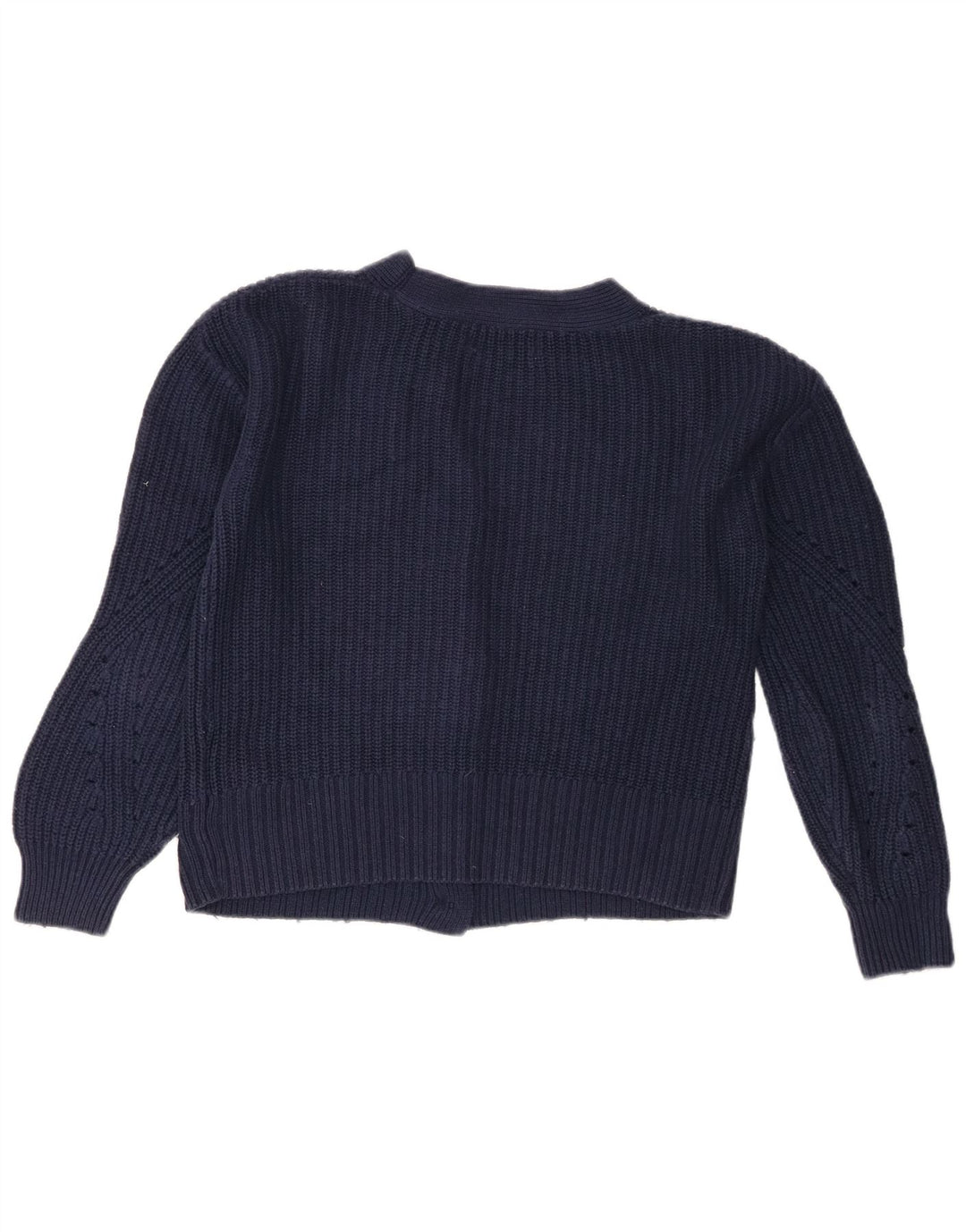 Marks & Spencer Dame Crop Cardigan Sweater UK 10 Small Navy Blue