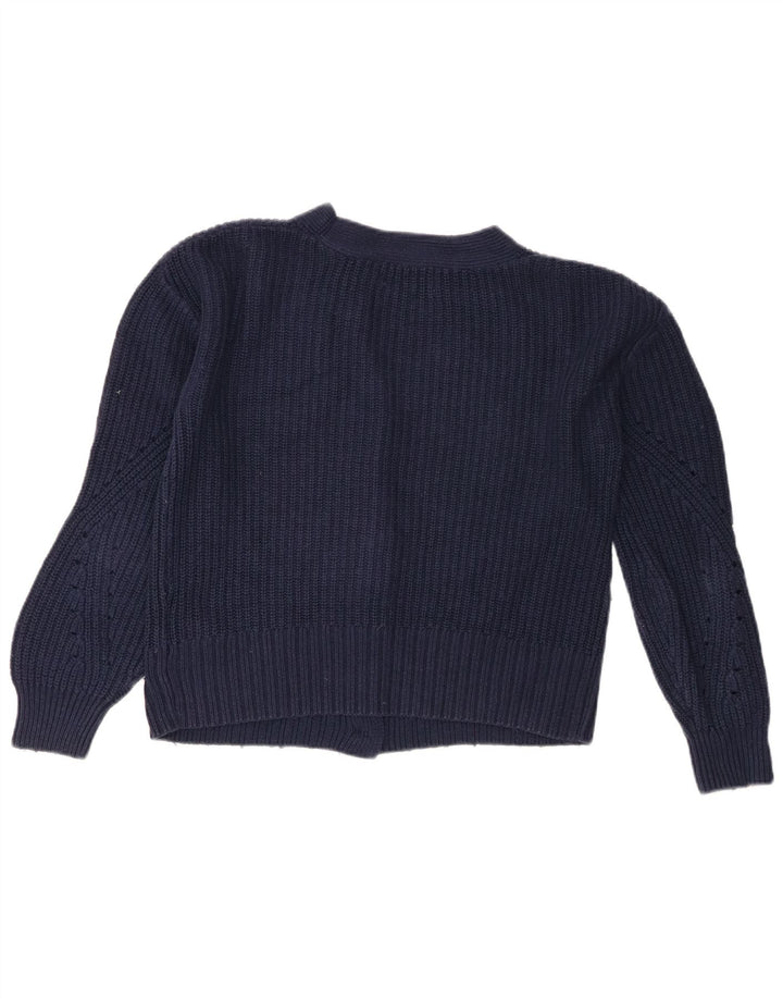 Marks & Spencer Dame Crop Cardigan Sweater UK 10 Small Navy Blue